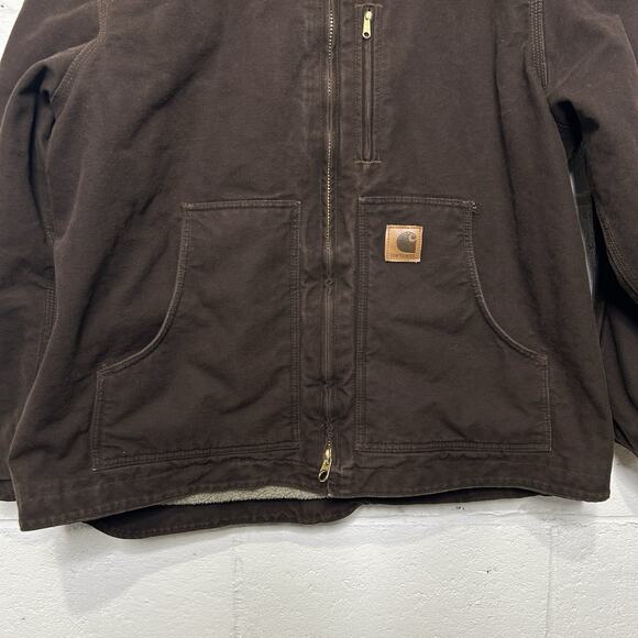 Vintage Carhartt Sherpa-Lined Ridge Jacket “Dark Brown” C61 - Picture 4 of 13